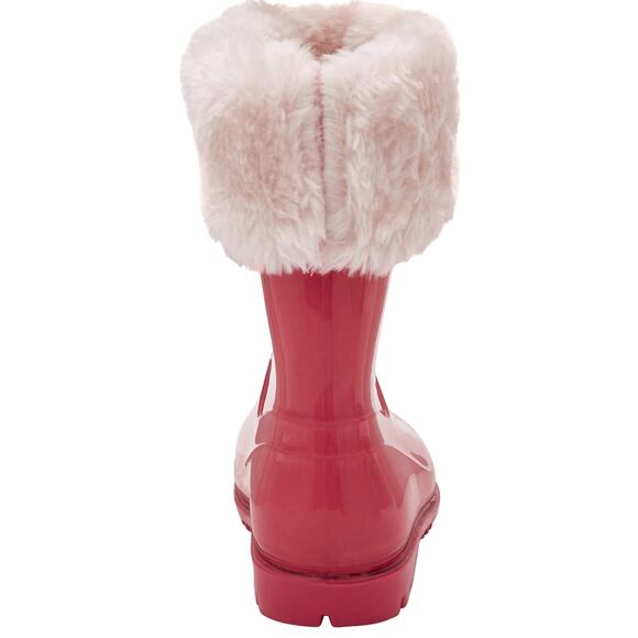 Carter's Girl's Adley Rain Boot Calf-High, Faux Fur Lining SZ 5, Pink Kids Boots - Picture 3 of 8
